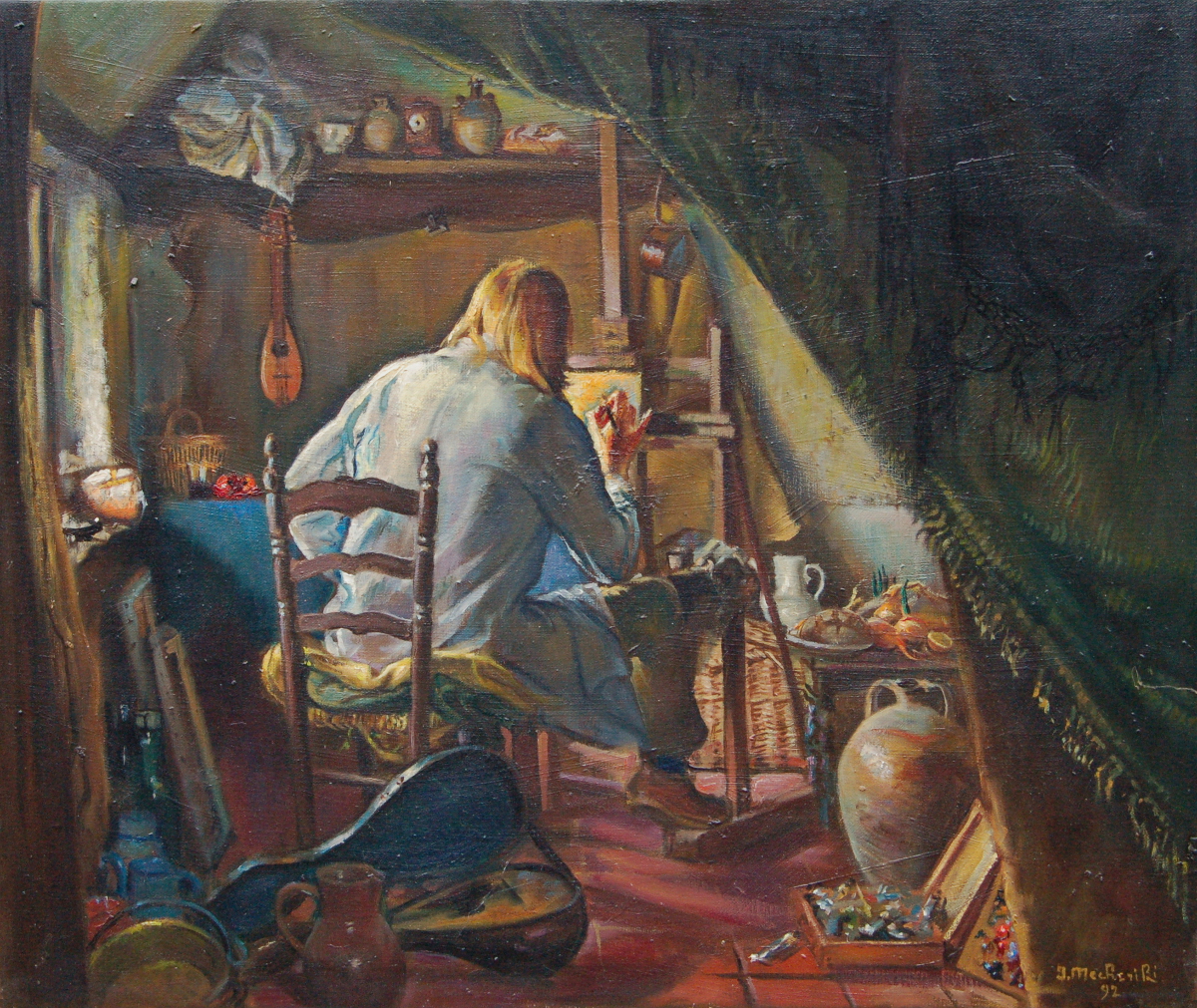 Le peintre Nicolas Mécheriki peint par son père, Gérard Mécheriki